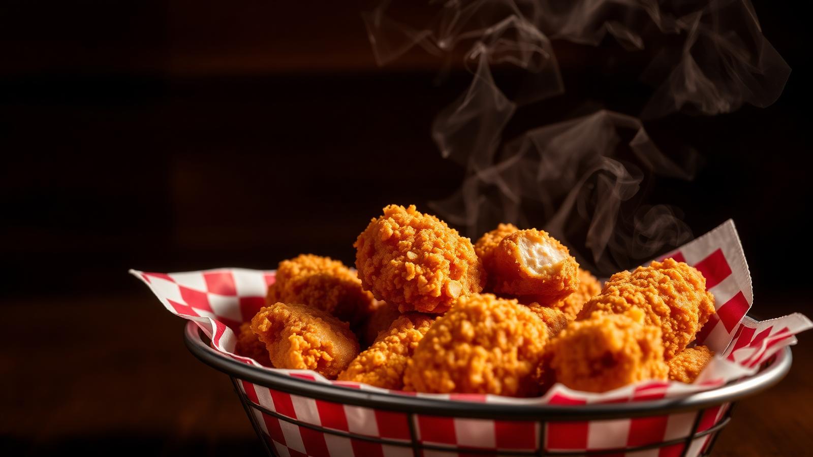 Crispy Krispy Krunchy fried chicken served in a basket